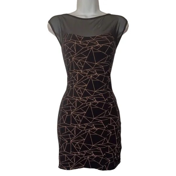 black and tan mesh dress Avaya Dress in Mesh Diagonal Dogtooth Black and Tan